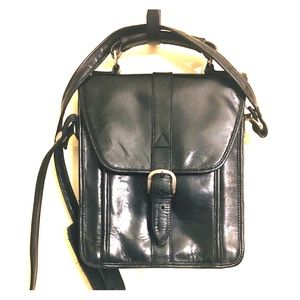 Vintage Wilsons Handcrafted Black Leather Handbag
